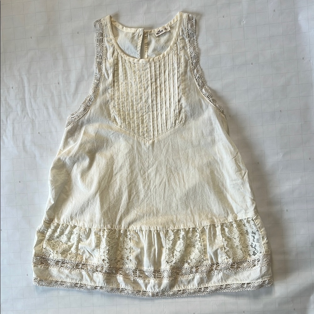 Hollister Ivory Lace Accent Tank Top